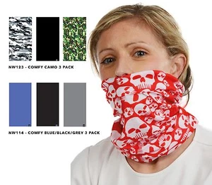 OXFORD COMFY Neck Warmer for Cyclists/Motorbikes/Bandana/Face Covering-(3 Pack) - Picture 1 of 2