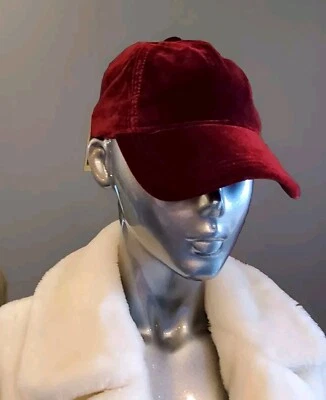 Gorra de béisbol de terciopelo GAP para mujer talla S/M 58 cm roja deliciosa correa ajustable unisex Foto 1 de 4