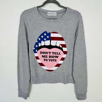 Suéter Wildfox Feminino Extra Pequeno Voto Eleição Boca Republicano Democrata NOVO XS - Imagem 1 de 4
