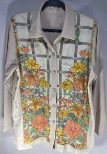 Vintage Retro 80’s 90’s Button Shirt Polyester Made In Korea 21.5” W 27.5 L  - Picture 1 of 13