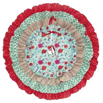 The Pioneer Woman 4-Tier Ruffle Multi-color Polyester Christmas Tree Skirt, 48" - Image 1 of 3