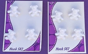 Nuevo 2 Juegos De 4 Botones De Oso De Peluche Blanco Le Bouton De Colección Hechos En Italia - Imagen 1 de 3