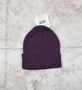 Erwachsene Basic Beanie Mütze Bündchen Aubergine Mütze Einfarbig Eng Strick Rodel - Bild 1 von 9