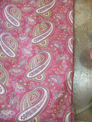 Pottery Barn Table Runner Red Carolina Paisley Floral Cotton 18" X 80" Holiday - Image 1 of 4