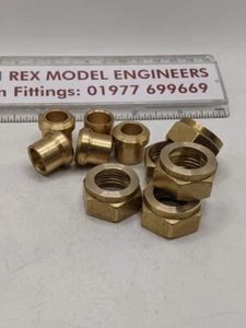 12mm Pipe Nuts & Nipples (1/2" BSP Nuts) For Live Steam Engine - Picture 1 of 6