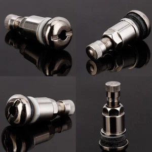 4Pcs`Bolt-in Stainless Car Motorcycle Wheel Tyre Tire Valve Stems with Dust ^lk - Picture 1 of 8