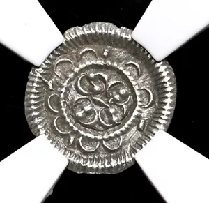 HUNGARY. Bela II, 1131-1141. Silver Denar, Cross type, NGC MS61 - Picture 1 of 4