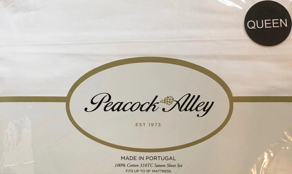 Sábanas de satén Peacock Alley 310TC 100 % algodón - Queen - Hechas en Portugal Foto 1 de 2