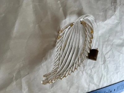 Repuesto Araña Cristal Murano - Hoja Transparente con Manchas Doradas Foto 1 de 4