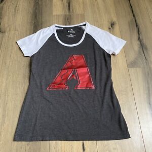 Arizona Diamondbacks Fanatics Scoop Neck Shirt Womens Small Gray Red MLB T-Shirt
