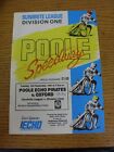 10/09/1991 Speedway Programme: Poole V Oxford (Results/Riders Heavily Noted).  W