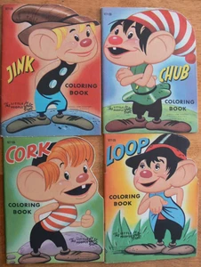 4 Vintage Samuel Lowe Coloring Books ~ LOOP, CHUB, JINK, CORK ~ Great Condition - Imagen 1 de 18