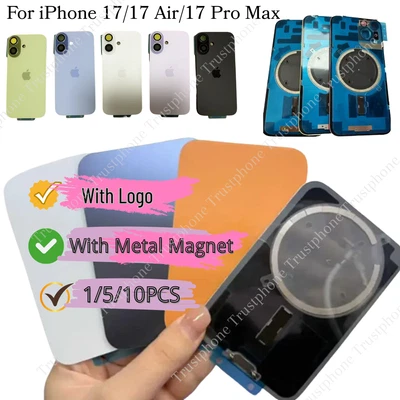 Back Glass Replacement With Metal Magnet logo Lot For iPhone17 17 Air 17 Pro Max - Image 1 of 4