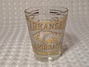 Arkansas Razorbacks College Sport Calcio Baseball Shot Vetro Oro Trasparente - Foto 1 di 7