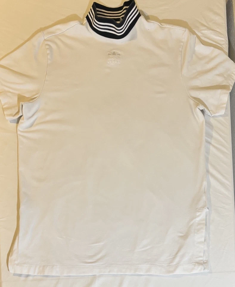 Camisa Adidas Cuello Simulado Manga Corta Blanca Talla XL Usada Foto 1 de 4