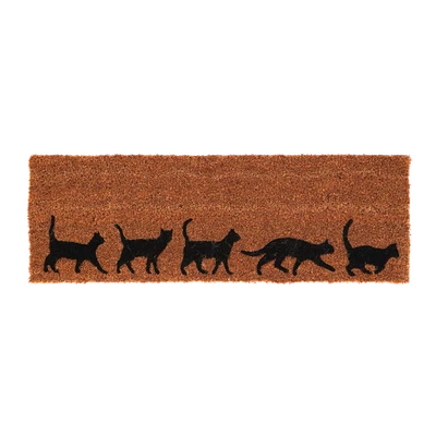 Türmatte, Fußmatte mit Katzen aus Kokos 75x25cm Esschert Design - Bild 1 von 3