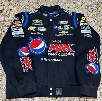 Jaqueta NASCAR Jeff Gordon Pepsi Max JH Design XL preta corrida bombardeiro Chevy 2014 - Imagem 1 de 4