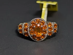 Anillo Chuck Clemency STS 925 Plata Esterlina Fuego Citrino Talla 8.25 - Imagen 1 de 24