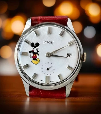 DE COLECCIÓN PIAGET MICKEY MOUSE 36,5mm Ø ESFERA BLANCA CAJA NIQUELADA DE 1950 - Imagen 1 de 4