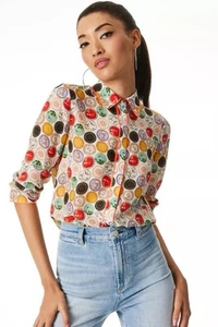 Alice + Olivia Willa Placket Top – Size L (Large) Dinner Party - Picture 1 of 7
