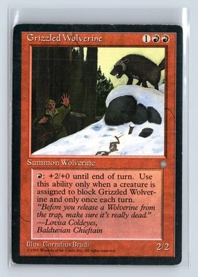 (2x) GRIZZLED WOLVERINE – MTG Magic the Gathering Card – Ice Age – Common - Image 1 of 4