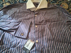 NEU HUGO BOSS HEMD KOMPLETT BAUMWOLLE 15 34 35 BESATZ PASSFORM FRANZÖSISCHE MANSCHETTE - Bild 1 von 4