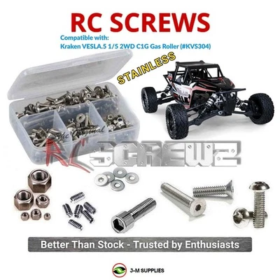 RCScrewZ Stainless Screw Kit kra004 for Kraken VESLA.5 2WD 1/5 Gas #KVS304 | KIT - Image 1 of 4