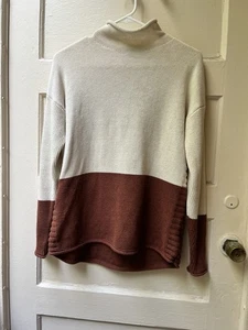 Suéter Tahari Color Block Cuello Embudo M Manga Larga Gran Tamaño Preppy Pullover - Imagen 1 de 10