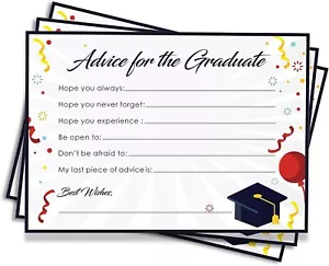 50Pack Wishes & Advice Cards Graduation Cards Party Supplies High School College - Picture 1 of 6