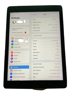 Apple iPad Pro 1st Gen. 128GB, Wi-Fi & Cellular, 9.7in - Space Grey (AU Stock) - Image 1 of 4