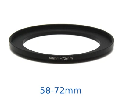 Lens filter adapter ring 58-72mm step-up DSLR Nikon Canon universal professional - Image 1 of 3