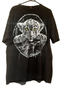 Vintage Rock Eagle Shirt XL 1990 Single Stich WhiteTiger Eagle Double Side Print - Picture 1 of 6