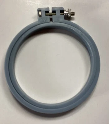 Vintage Boye Plastic Embroidery Hoop & Frame BLUE 4” New OLD STOCK - Image 1 of 3