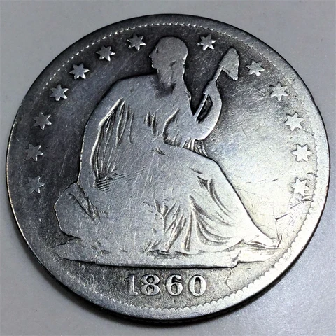 1860-O Seated Liberty Half Dollar Beautiful Coin Rare Date Cover