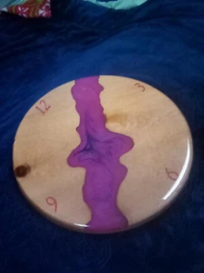 Custom Resin & Wood Clock – Personalized Epoxy Art Wall Clock – Unique Gift - Picture 1 of 3
