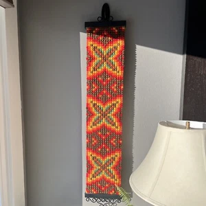 Vintage Norwegian Klokkestreng Textile Wall Hanging Folk Art 41.5” X 8” - Picture 1 of 11