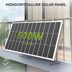500W 12V Solar Panel N-Type 18bb Mono Battery Charging Power Caravan Camping - Picture 1 of 12