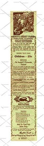 Ghost Town + Calico Railway TICKET June 19 1959 Knott's Berry Farm Buena Park CA - Picture 1 of 5