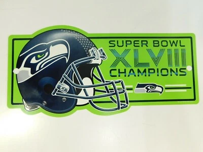 2014 Суперкубок XLVIII Сиэтл Seahawks чемпионов пластиковая табличка знак Wincraft - Изображение 1 из 2