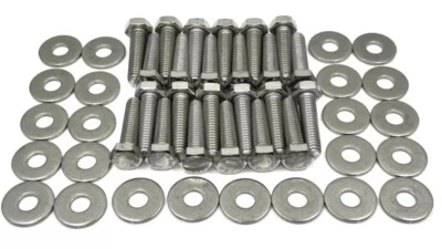 Door Hinge Bolt Kit Hex, Stainless, w/Washers 24pcs for: 67-68 Ford Mustang Foto 1 de 4