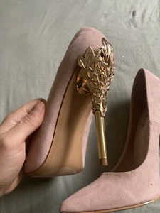 Stiletto Spitz Wild Leder Rose Gold High Heel 37 Besonders Metall Neu Edel - Bild 1 von 9