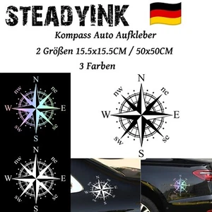 Auto Aufkleber Tuning Kompass Car Sticker Motorrad Decals 2 Größen 3 Farben Deko - Bild 1 von 10