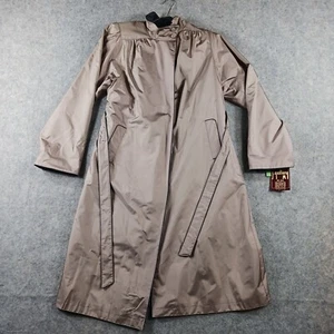 Gabardina J Gallery para mujer talla 12 forrada marrón pesado años 90 nueva stock antiguo vintage - Imagen 1 de 12