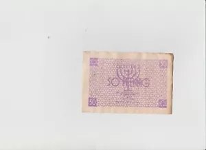 Banconota Germania Polonia Łódź Ghetto 50 Pfennig 1940 15 maggio ricevuta seconda guerra mondiale rara - Foto 1 di 5