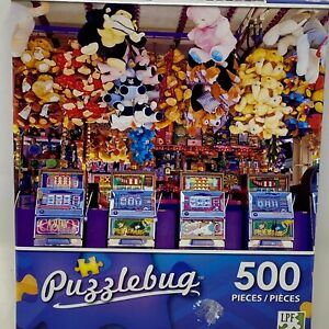 Cra Z Art Puzzlebug 500 Piece Jigsaw Puzzles Lot Of 2 Arcade Game Flower Shop