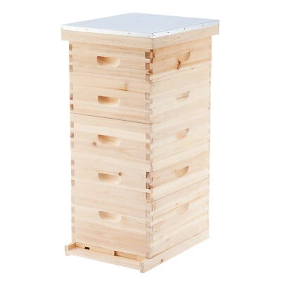 CREWORKS Langstroth 5-Layer Bee Hive Boxes Starter Kit Beehive for Beekeeping Supplies