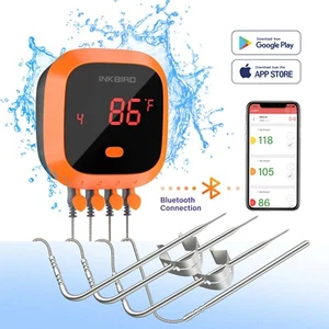 Inkbird Waterproof Recharge BBQ Thermometers IBT-4XC 4 Probe Meat Pork Beef Cook - Picture 1 of 10