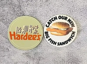 Vintage Hardees 3" Pin Back Hardee's Big Fish Button Pin - Flair Qty 2 - Picture 1 of 2