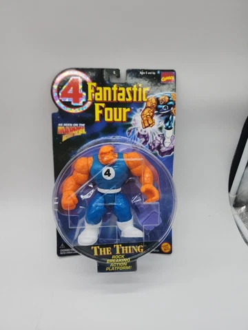 Fantastic Four The Thing Action Figure 1996 Marvel Toy Biz Rock Breaking New Cover