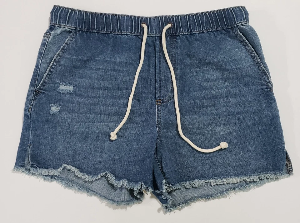 Pantalones Cortos de Denim Vanilla Star Dobladillo Crudo Tiro Alto Cordón Juniors Talla M Medianos  Foto 1 de 4